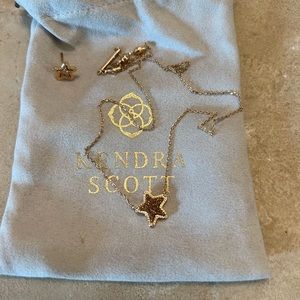 KENDRA SCOTT 16” JAE STAR PENDANT ROSE GOLD DRUZY